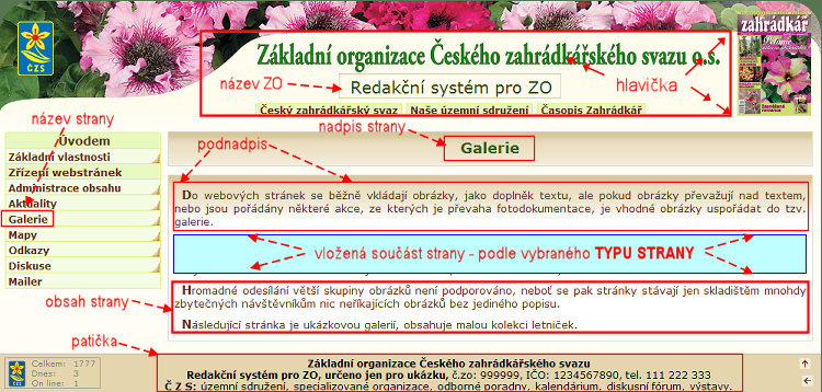 rozloen strany
